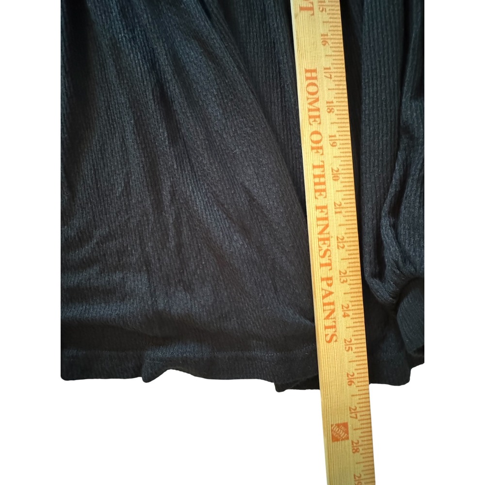 Free People Black Ribbed Knit Henley Puff Sleeve Peasant Top Small - Picture 6 of 9